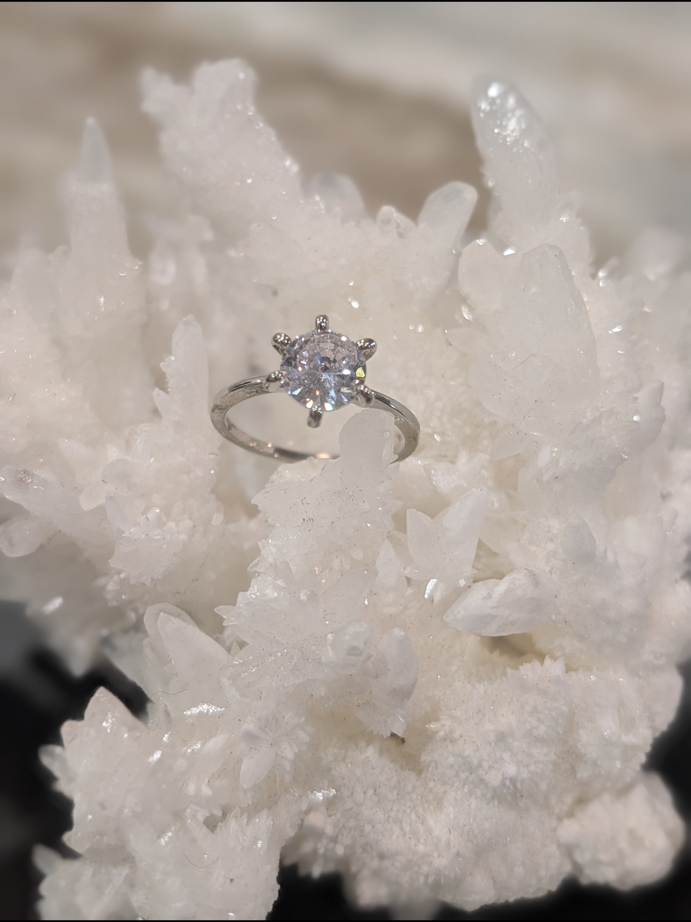 Moissanite Ring in Silver
